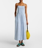 Velvet Senara striped cotton-blend maxi dress