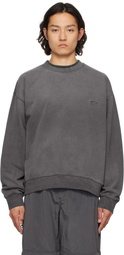 Solid Homme Gray Dyeing Back Logo Sweatshirt