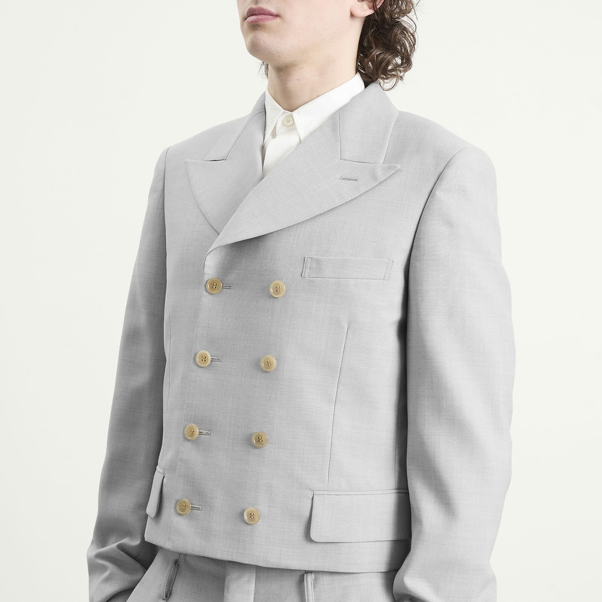 Comme des Garçons Homme Plus Men's Structured Jacket in Light Grey