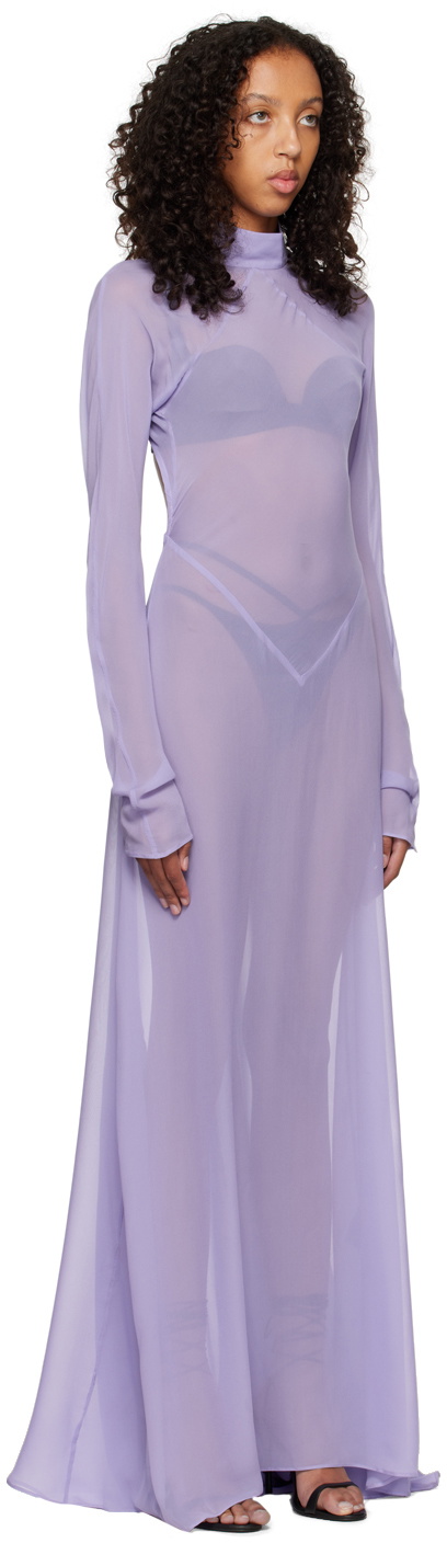 Maximilian Davis Purple Open Back Maxi Dress