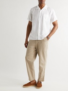 DEREK ROSE - Camp-Collar Linen Shirt - White