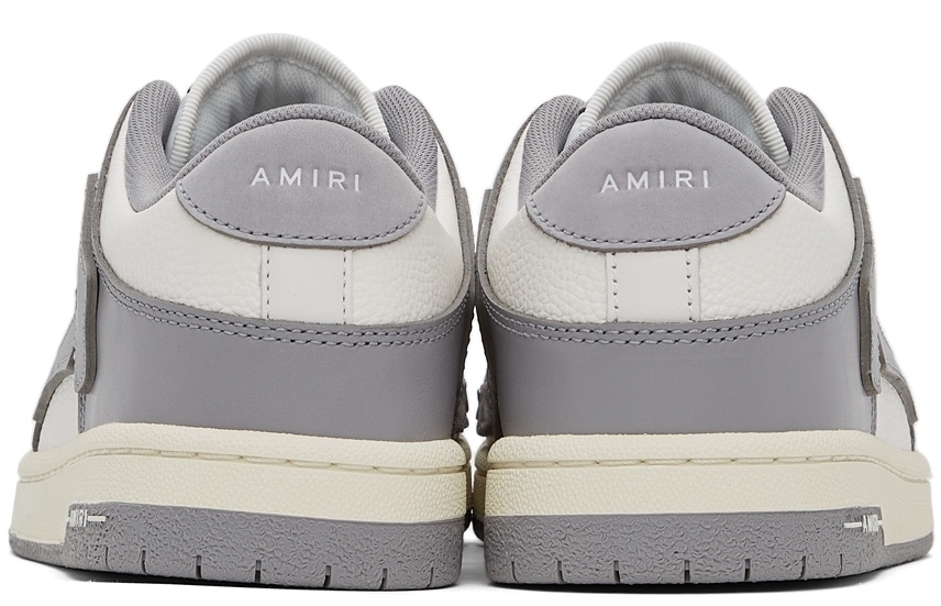 AMIRI グレー&ホワイト Skel Top ローカットスニーカー AMIRI Grey & White Skel Top Low Sneakers Amiri