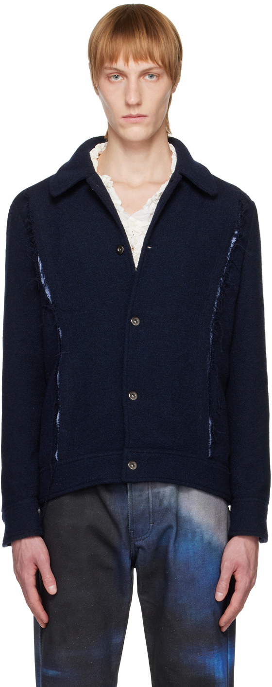PONDER.ER SSENSE Exclusive Navy Clash Jacket
