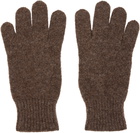 Baserange Brown Ribbed Gloves