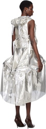 Junya Watanabe Silver Polyester Glitter Organdy Midi Dress