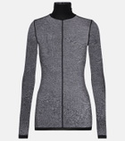 Mugler Sheer jersey turtleneck top