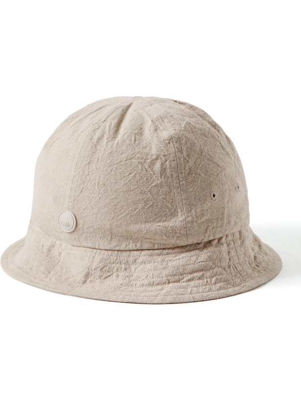 Photo: Folk - Logo-Appliquéd Linen and Cotton-Blend Bucket Hat