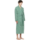 Tekla Green & White Terry Classic Bathrobe