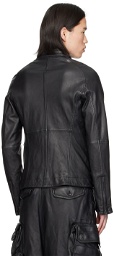 Julius Black Dimensional Leather Jacket