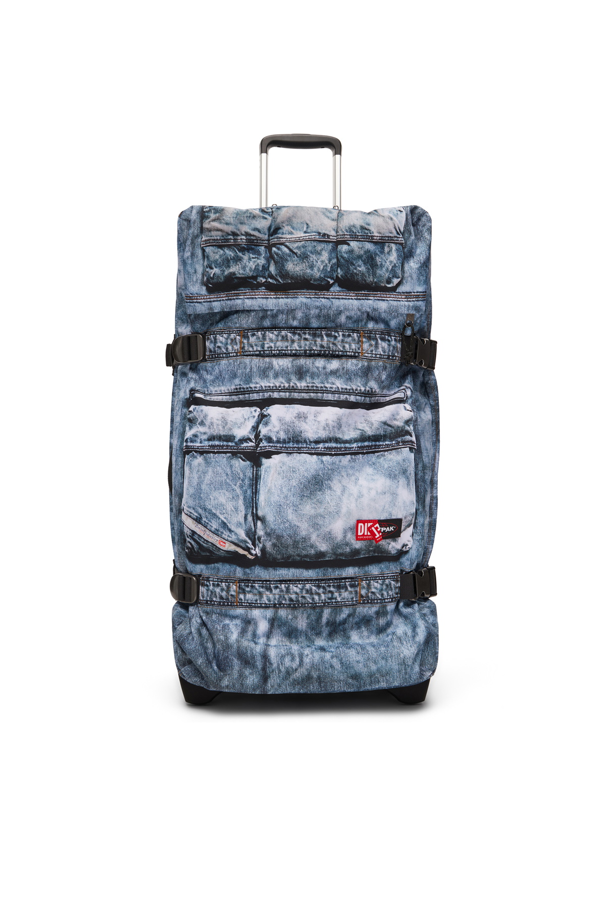 Diesel Travel trolley in trompe l'oeil denim - Carry-on Suitcases - Unisex - Blue