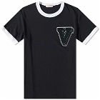 Valentino Men's V Logo Ringer T-Shirt in Black/White