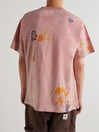 Story Mfg. - Grateful Logo-Embroidered Printed Organic Cotton-Jersey T-Shirt - Pink