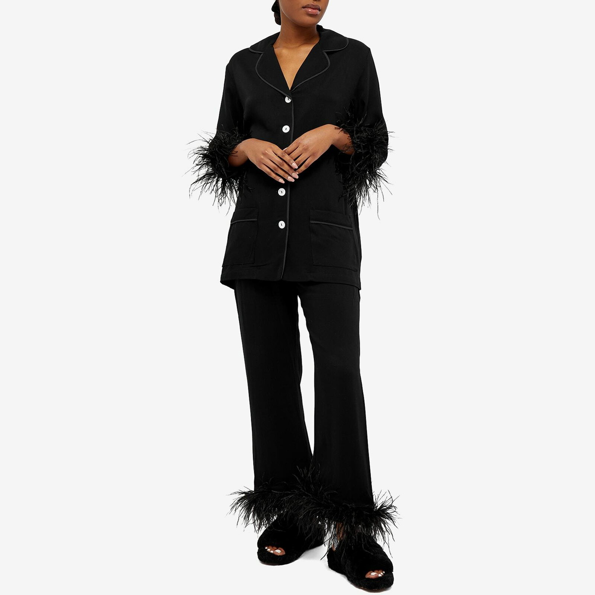 Sleeper Women's Double Feather Party Pajamas in Black