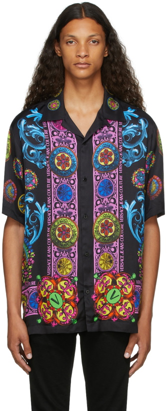 Photo: Versace Jeans Couture Black Bowling Short Sleeve Shirt