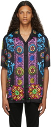 Versace Jeans Couture Black Bowling Short Sleeve Shirt
