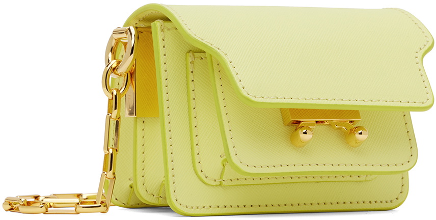 ★MARNI★ Trunk Nano Chain Crossback Brick SBMP0085U0LV520Z6 Marni Yellow Trunk Nano Chain Bag Marni