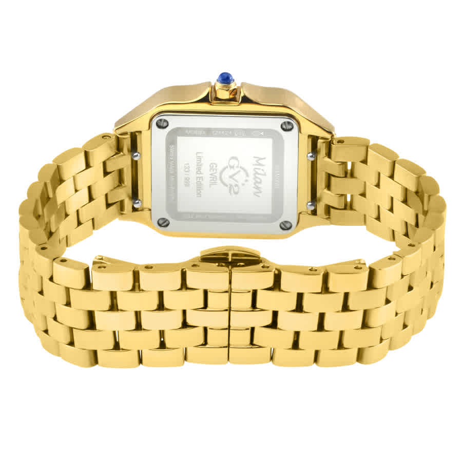 GV2 by Gevril Milan Quartz Diamond Black Dial Ladies Watch 121424B