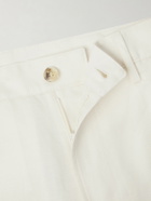 Canali - Straight-Leg Wool and Linen-Blend Twill Suit Trousers - White