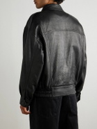 SAINT LAURENT - Full-Grain Leather Bomber Jacket - Black