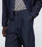 Giorgio Armani Striped herringbone tapered jeans