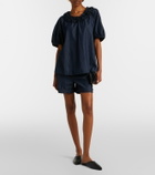 'S Max Mara Embellished ruffled denim blouse