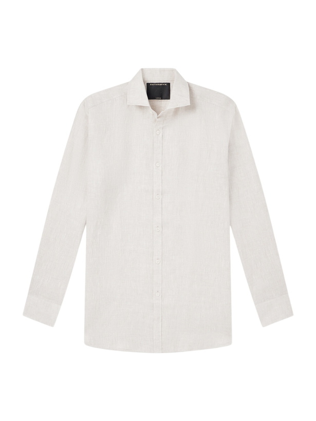 Photo: Favourbrook - Bridford Cutaway-Collar Linen Shirt - Gray