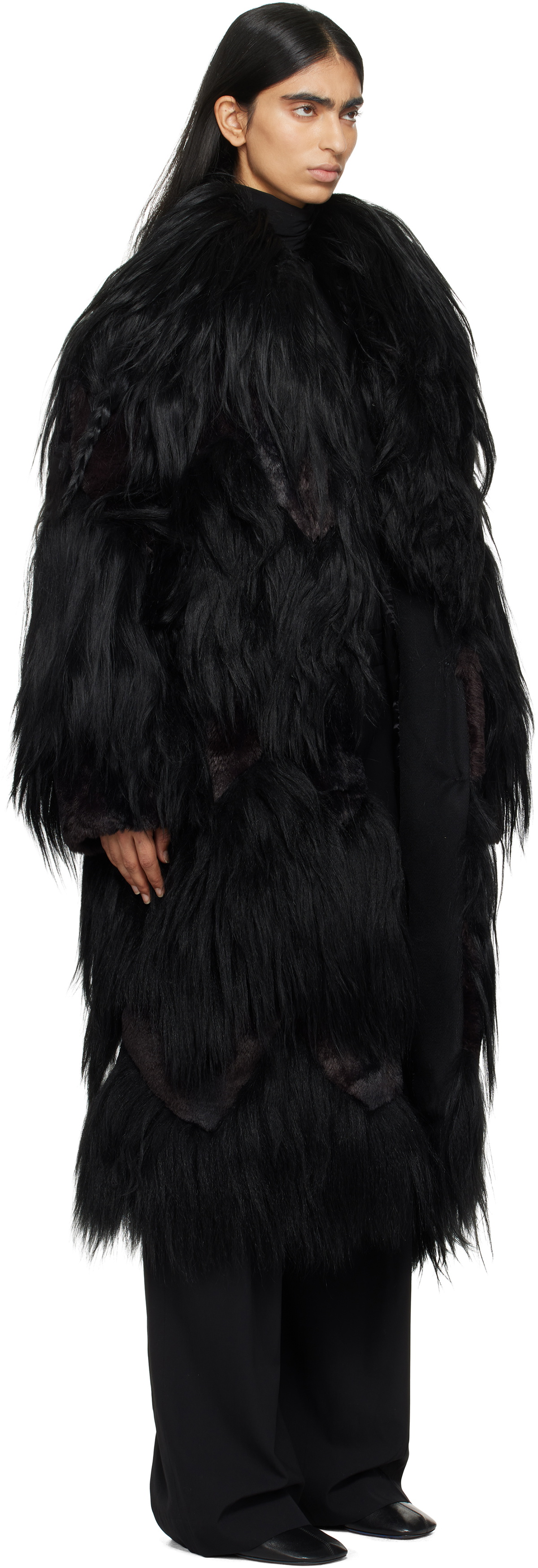 16Arlington Black Lorona Shearling Coat