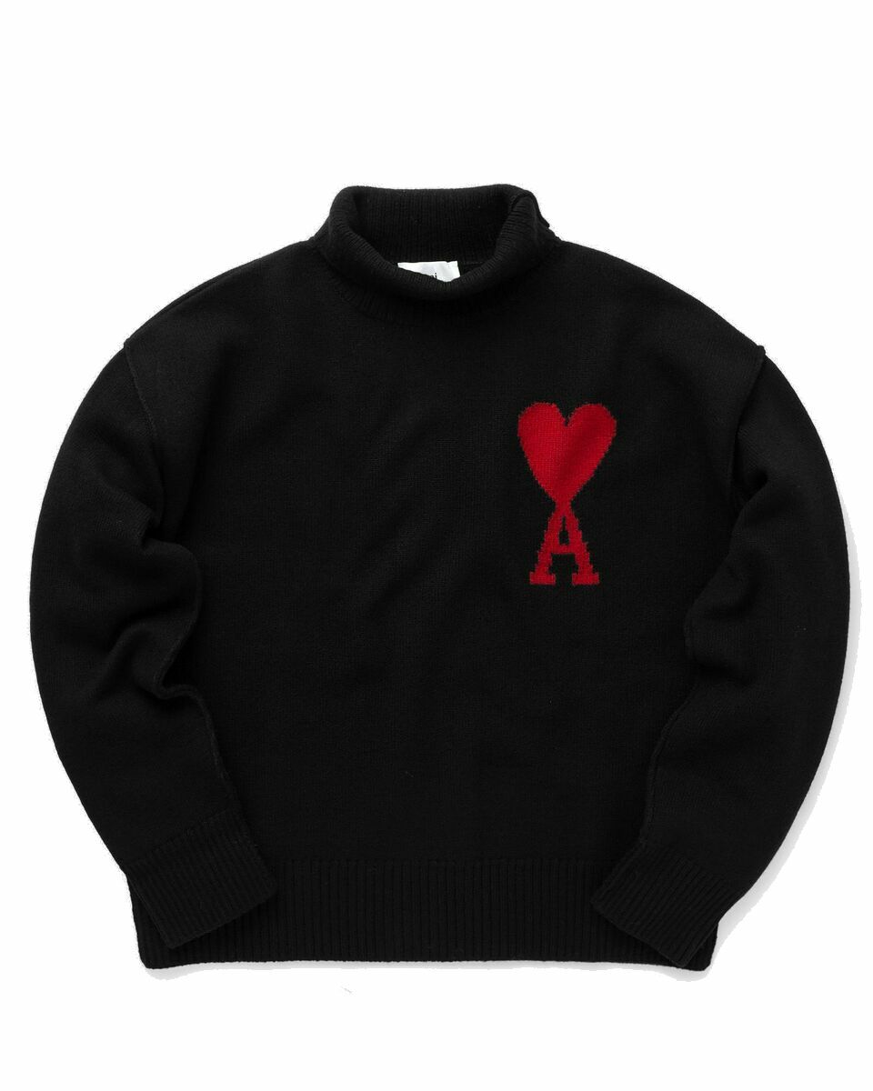 Photo: Ami Paris Red Ami De Coeur Sweater Black - Mens - Pullovers