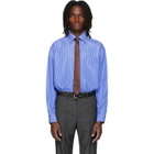 Valentino Blue Striped Cotton Poplin Shirt