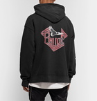 Rhude - Oversized Logo-Print Loopback Cotton-Jersey Hoodie - Black