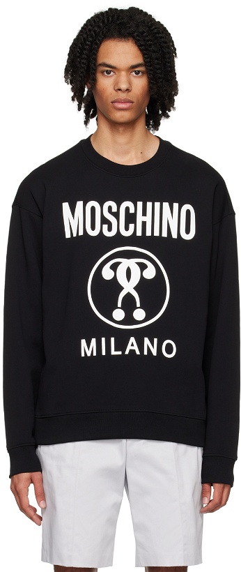 Photo: Moschino Black Double Question Mark Sweatshirt