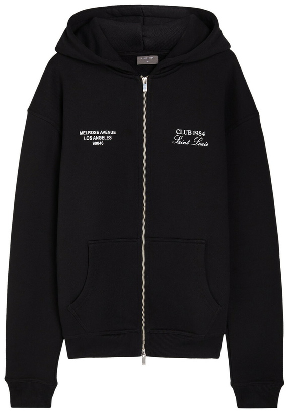 Photo: Club 1984 Melrose Printed Hooded Cotton Sweatshirt Black