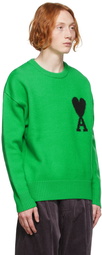 AMI Paris Green Ami de Cœur Sweater