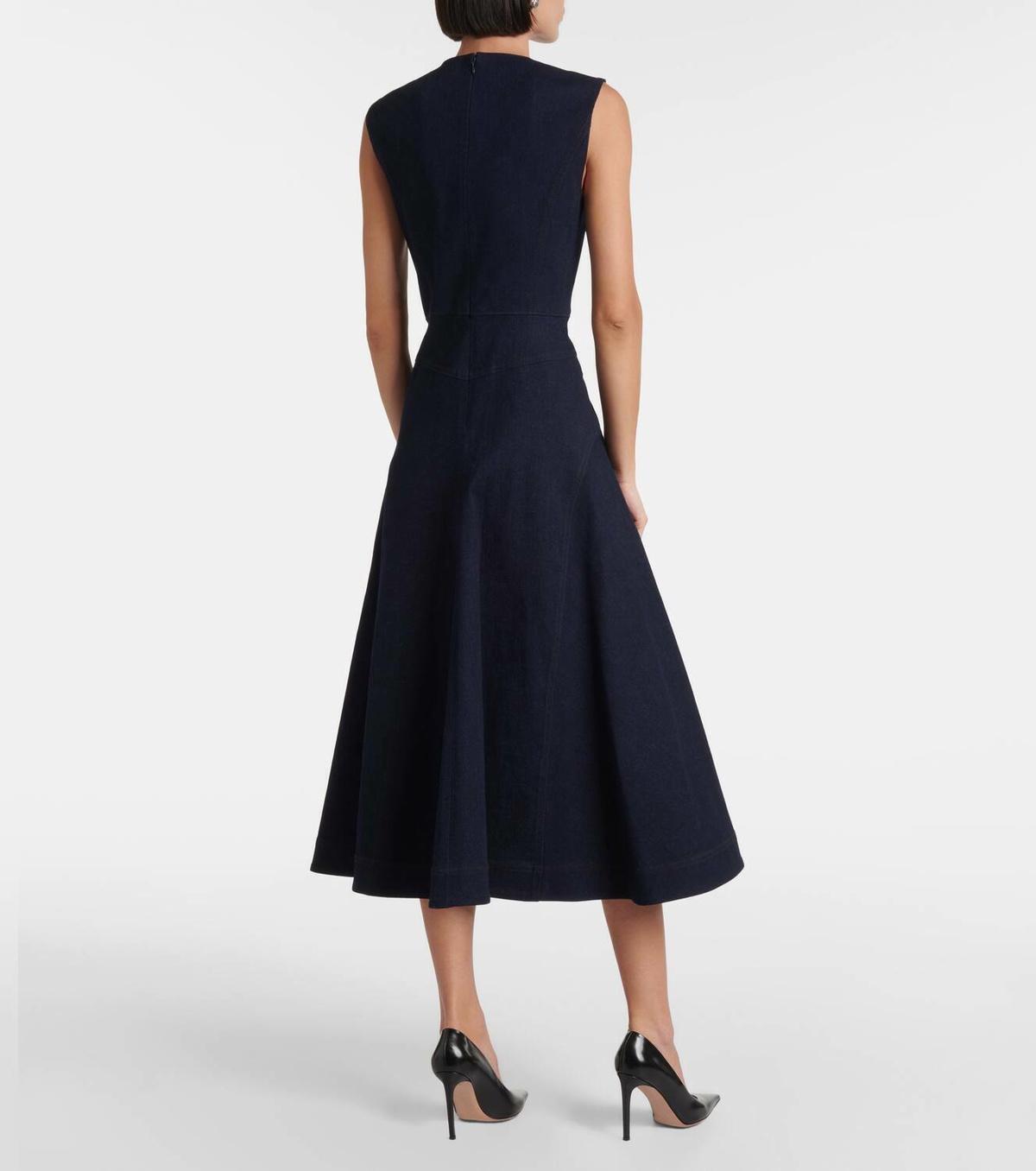 関税,送料無料Veronica Beard Karriganデニムワンピース Veronica Beard Karrigan Denim Midi Dress in Midnight Wash