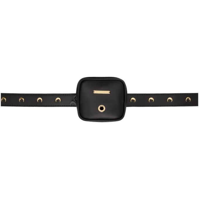 Marine Serre SSENSE Exclusive Black Leather Moon Belt Bag Marine Serre