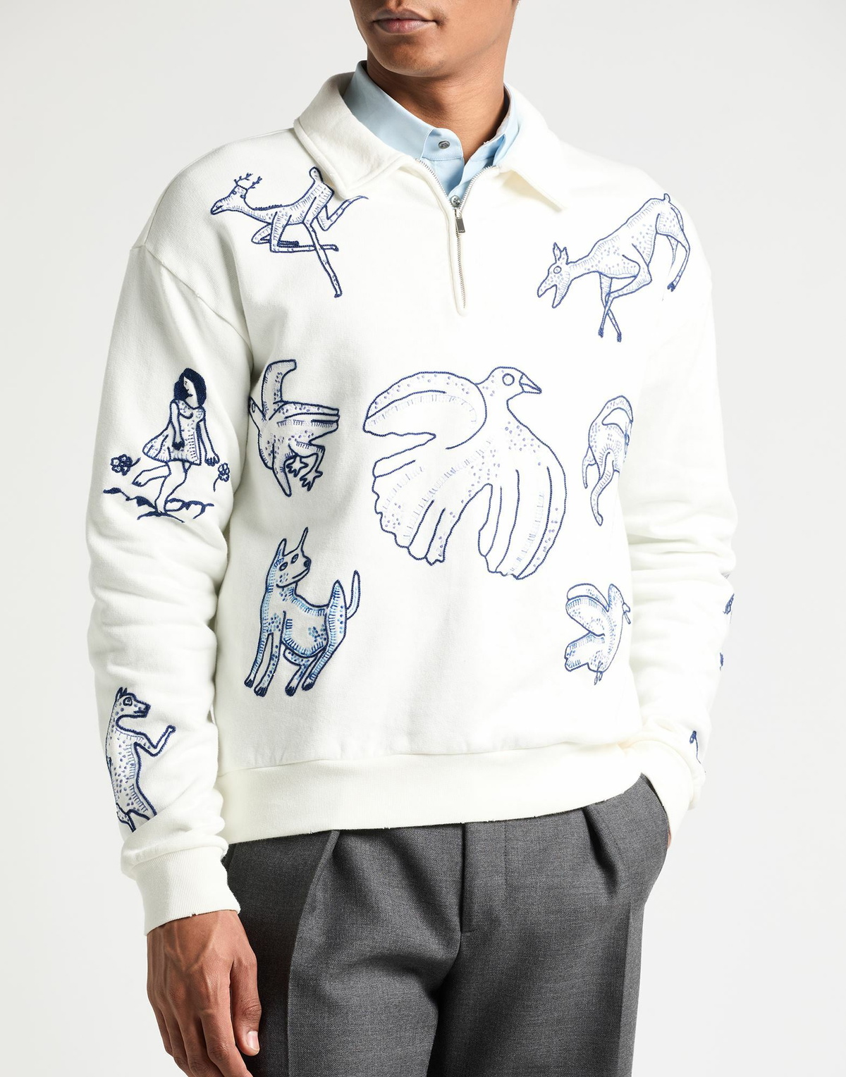 Dior And Hylton Nel Mens Sweatshirt in White