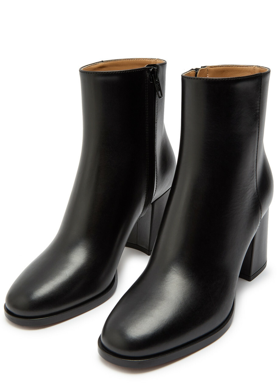 Valentino Garavani Fawcette Vlogo Leather Ankle Boots Black