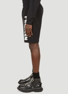 Graffiti Print Track Shorts in Black