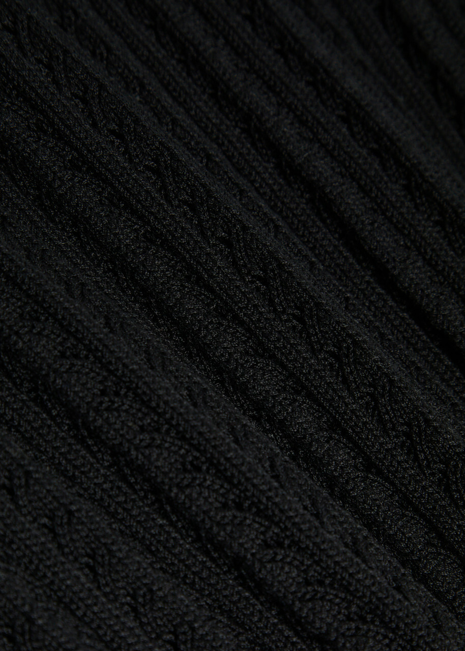 Giuliva Heritage Lola Open-knit Cotton Maxi Dress Black