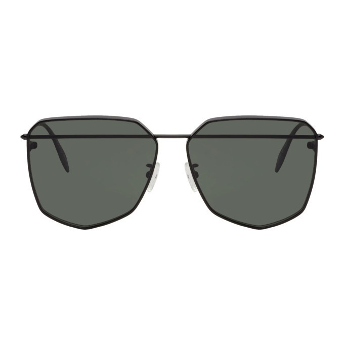 Photo: Alexander McQueen Black Piercing Square Sunglasses