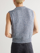 Acne Studios - Korfeo Embroidered Distressed Cotton-Blend Sweater Vest - Blue