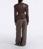Magda Butrym Herringbone wool-blend wide-leg pants