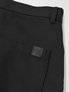 Loewe - Straight-Leg Wool-Faille Trousers - Black