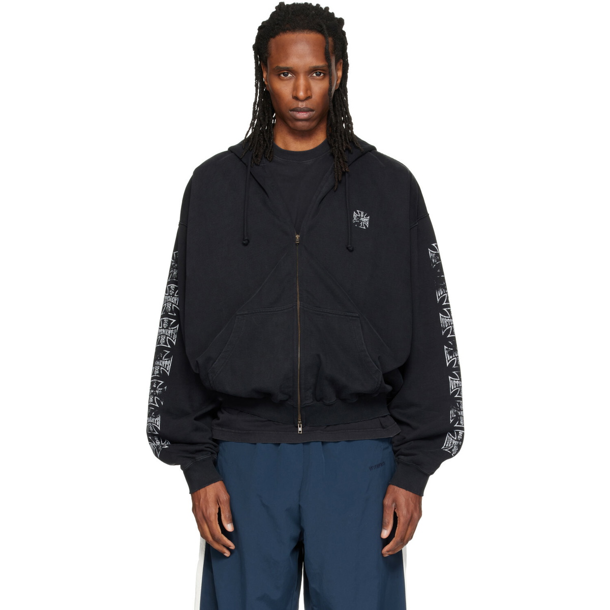 Vetements Black FREE-HUGS.COM Normal Fitted Zip Hoodie Vetements
