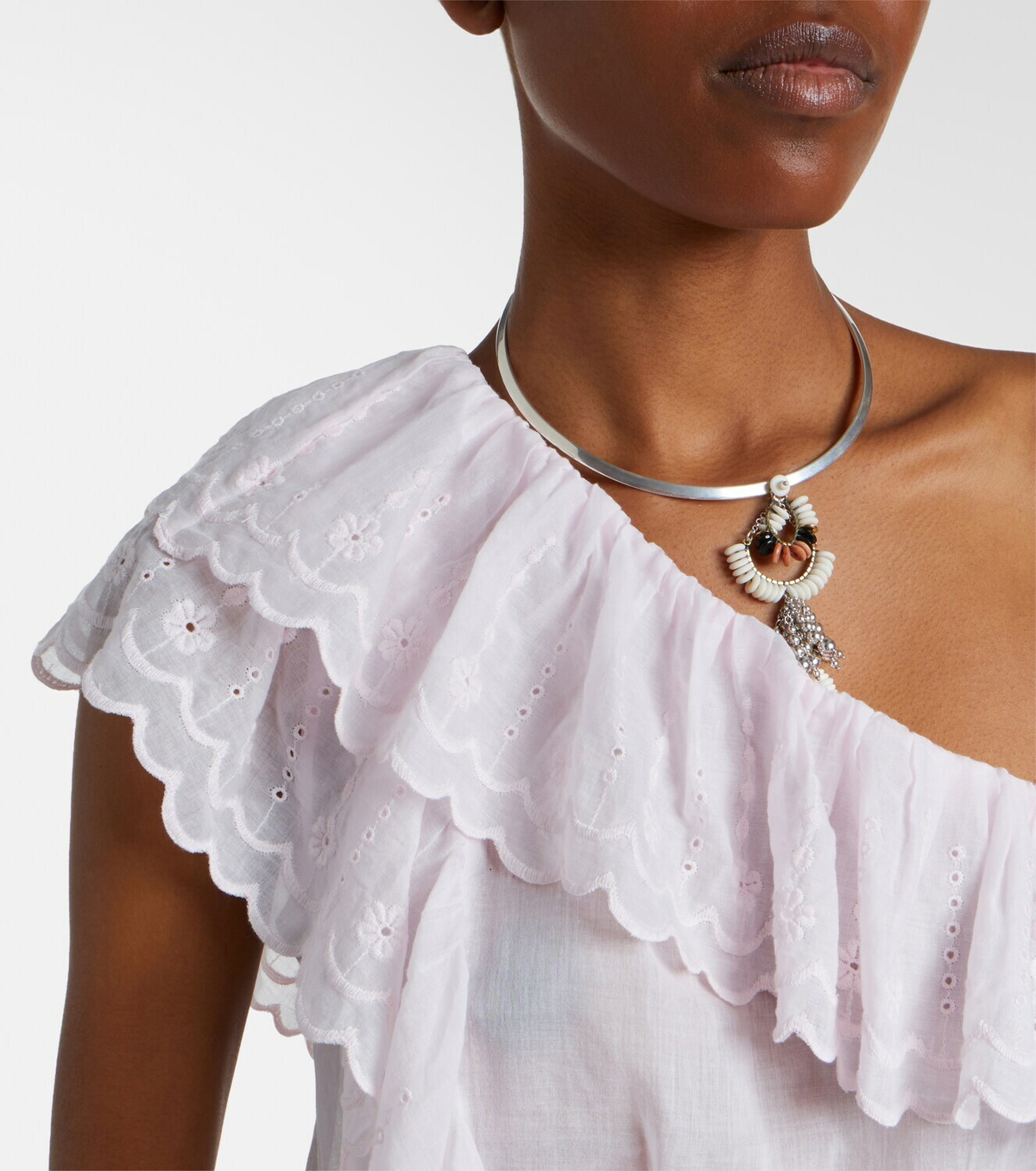 Marant Etoile Lalia embroidered ruffled minidress