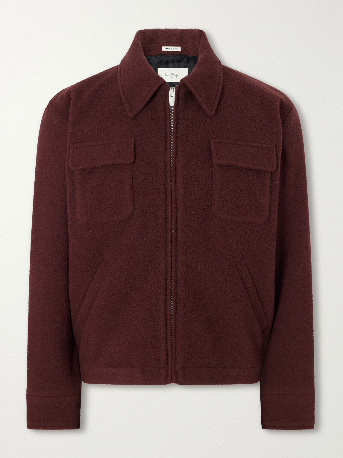 SECOND / LAYER - Jefe Wool Blouson Jacket - Burgundy
