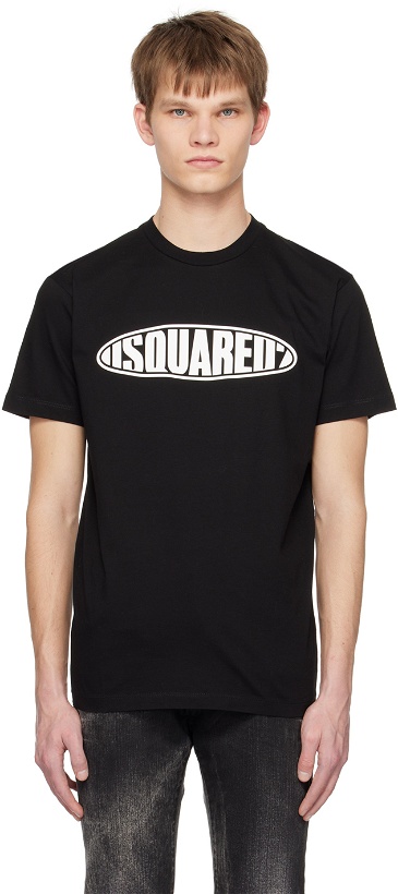 Photo: Dsquared2 Black Surf Board Cool T-Shirt