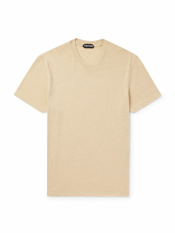 Photo: TOM FORD - Slim-Fit Cotton-Blend Jersey T-Shirt - Neutrals