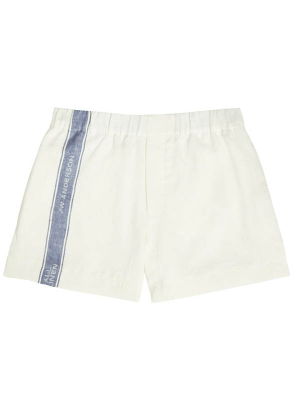 Photo: JW Anderson Jersey Striped Jacquard Linen Shorts Off White