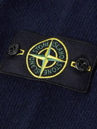 Stone Island - Logo-Appliquéd Wool-Blend Half-Placket Sweater - Blue